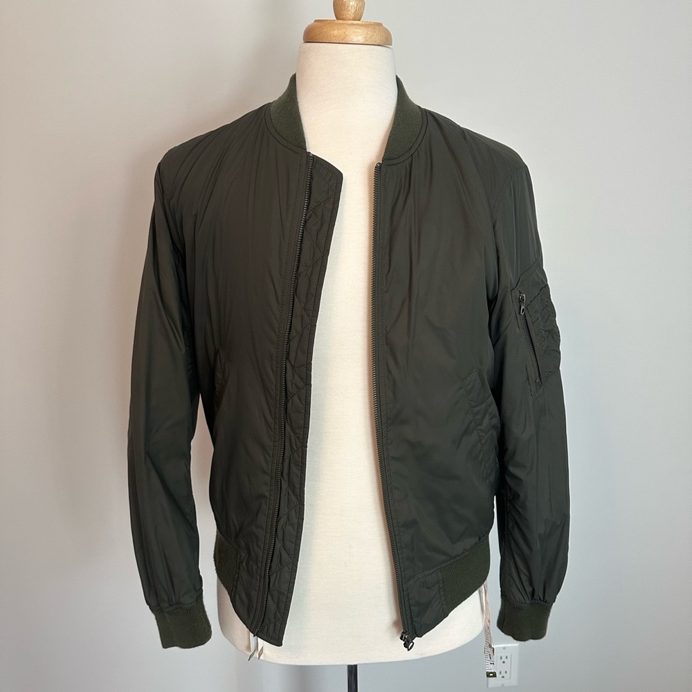 Uniqlo Olive Nylon bomber Jacket